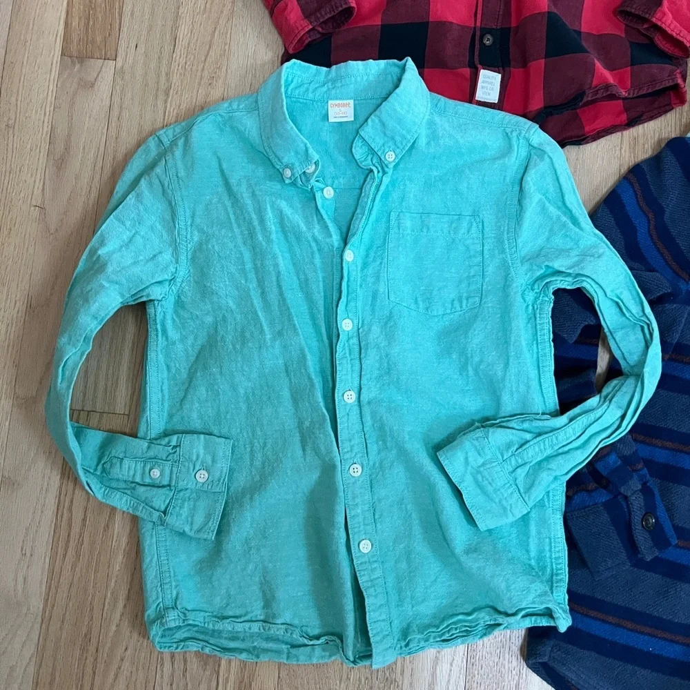 Lot of 4 Boys Button‎ Down Shirts 10-12 Various Brands